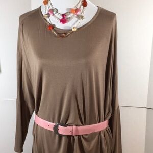 Avignon pink leather belt